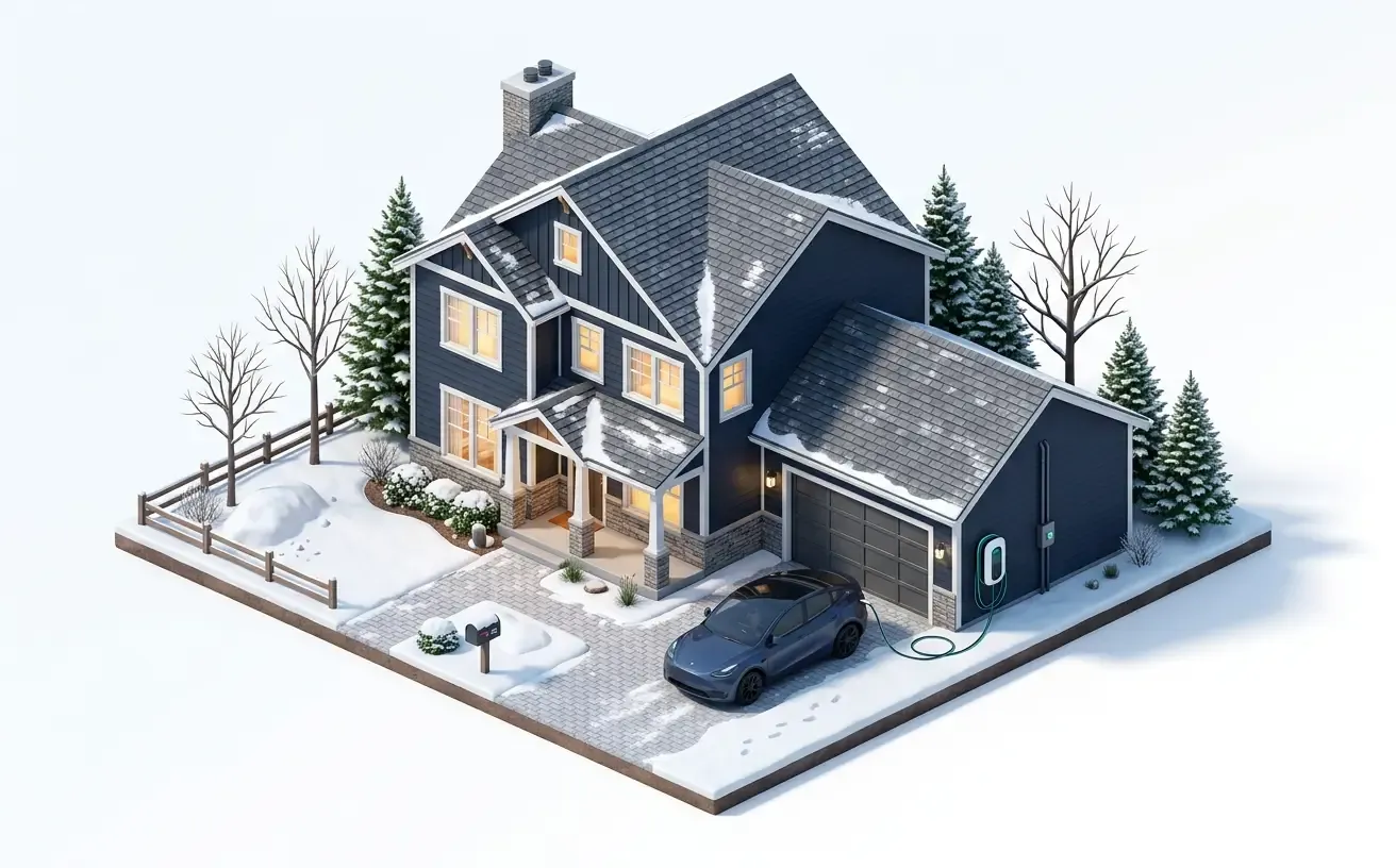 Electrician installing a Level 2 EV charger in a Minnesota residential garage